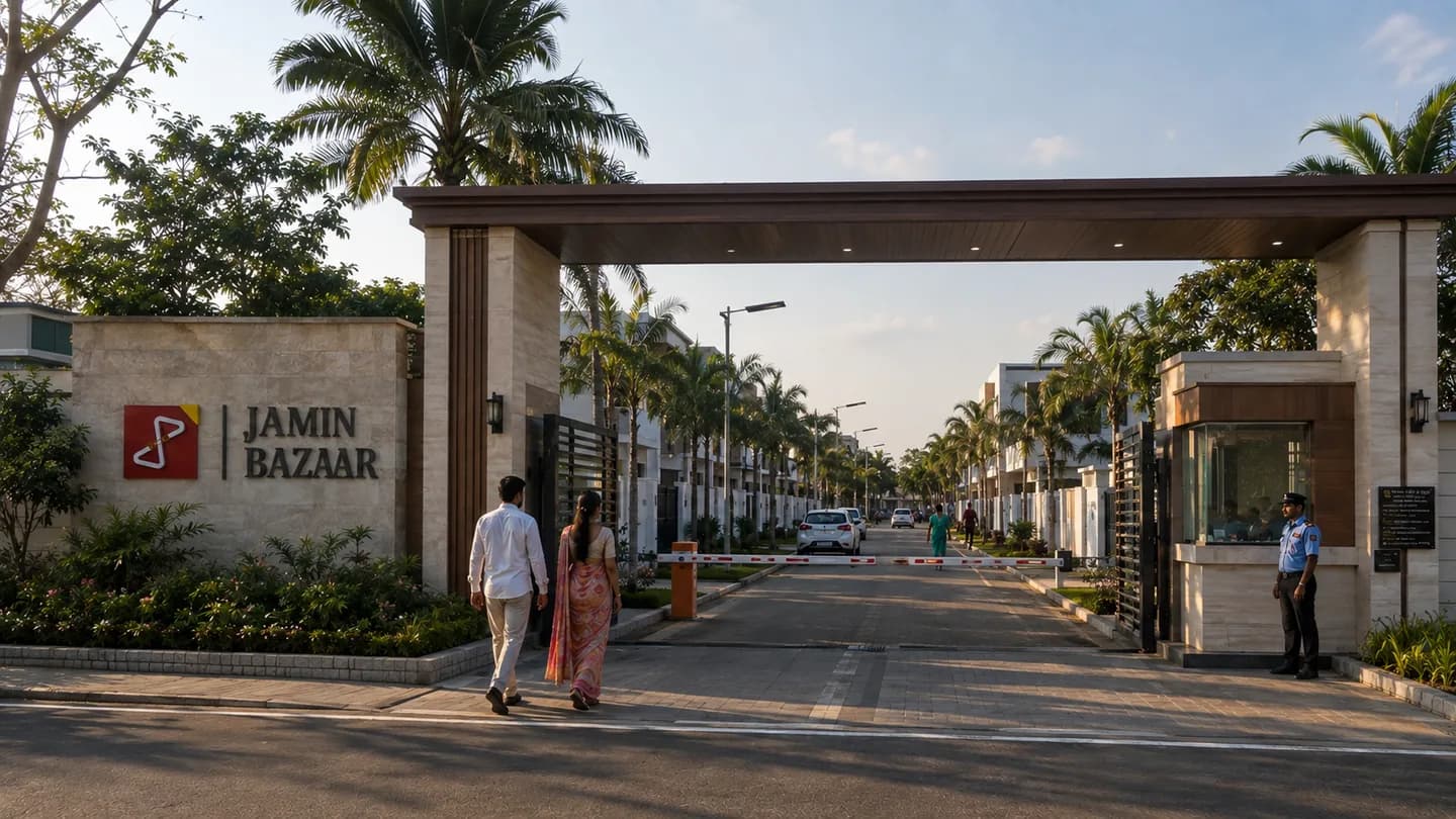 Entrance gate render for the planned integrated township at Kallikudi.