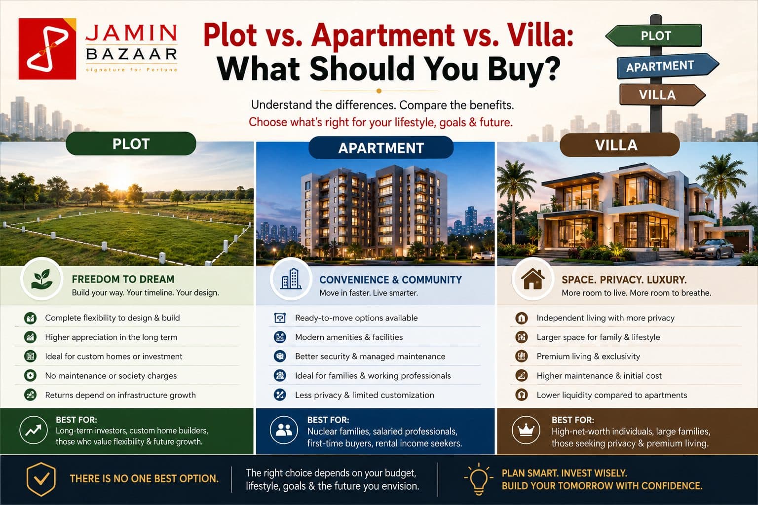 Plot, Apartment or Villa? Which Property Is Best to Buy in India