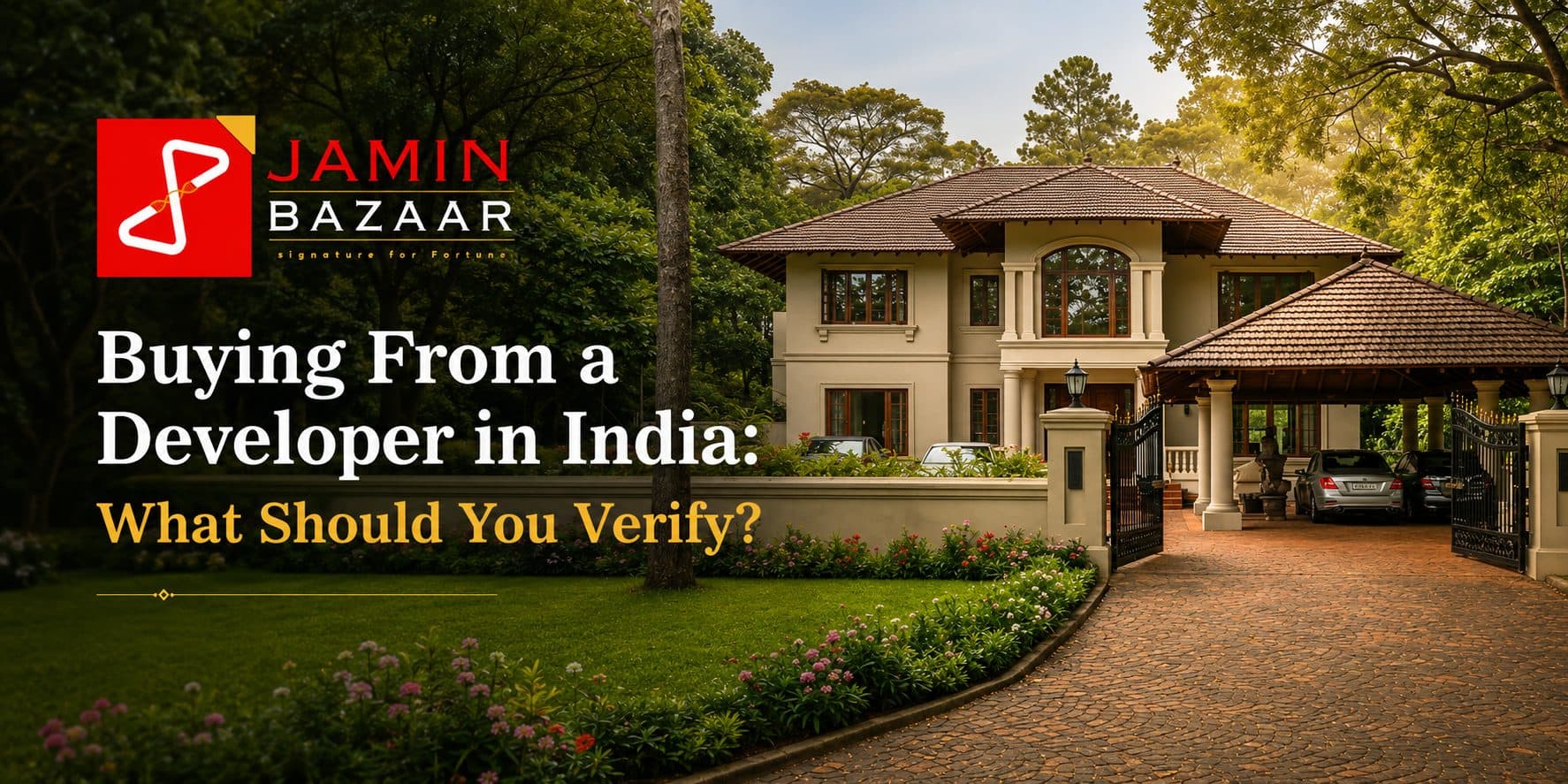 Buyer verifying documents before buying property from a developer in India