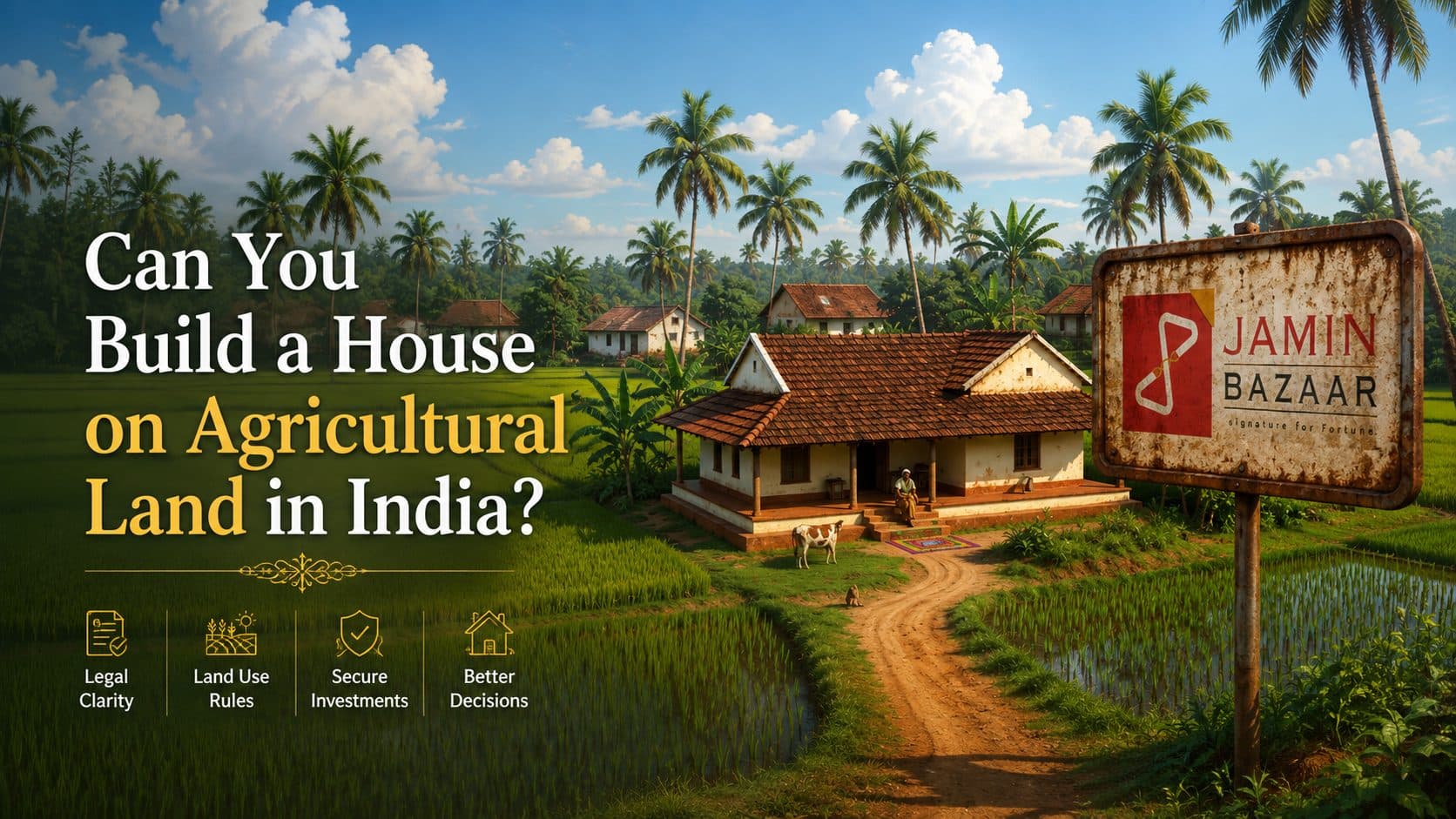 Can you build a house on agricultural land in India - Jamin Bazaar land buying guide