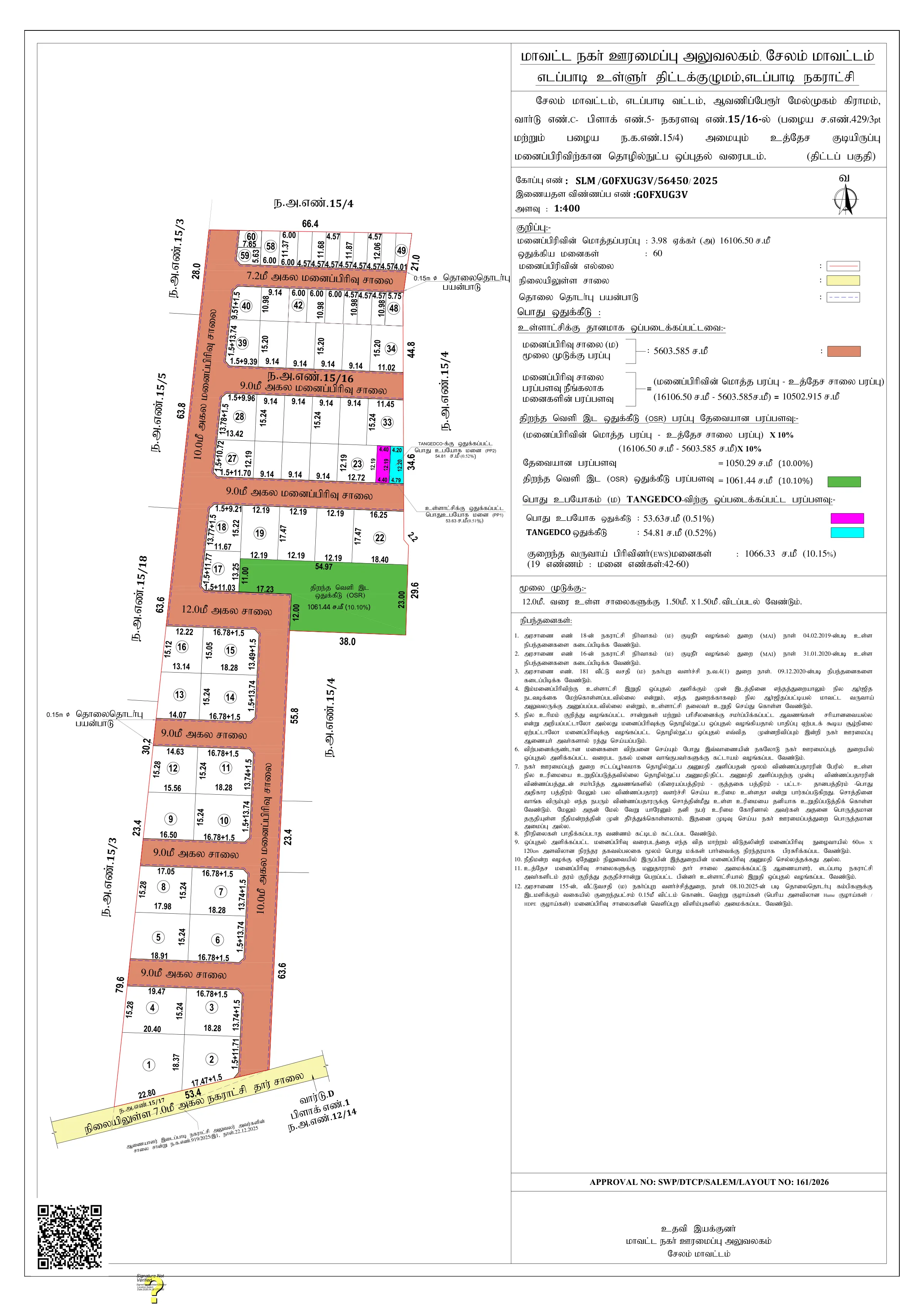Jamin Garden — Edappadi — the sanctioned layout drawing as issued
